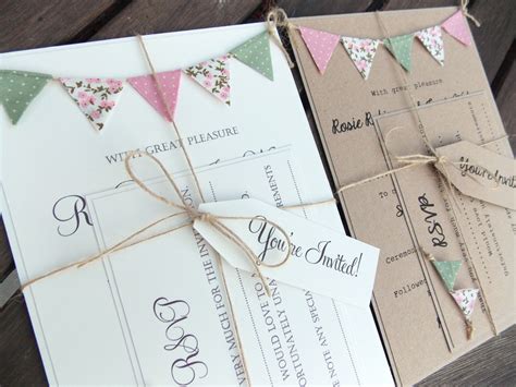 Whether you're on a budget or simply trying to do your part to save the environment, you should consider going completely paperless. Rustic Wedding Invitation. Unique Bunting Invitation Country