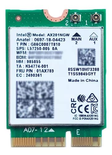 Placa Intel Ax Ngw Wifi Bluetooth M Ngff Cnvio Env O Gratis