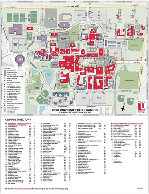 Map Of York University University Of York Campus Map Canada