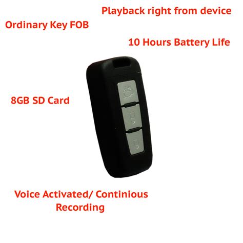 Key Fob Voice Activated Spy Covert Security Body Audio Voice Recording