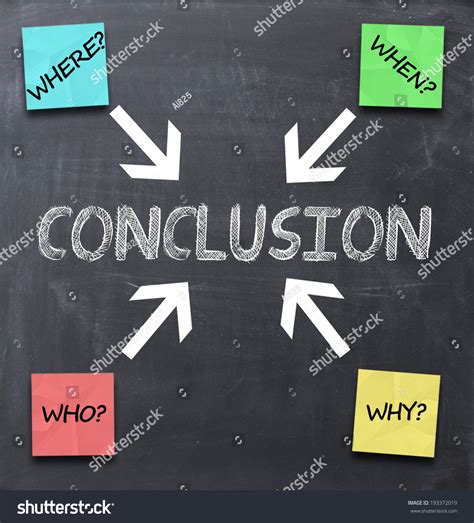 Conclusion Text Concept On Blackboard Adhesive Stock Illustration