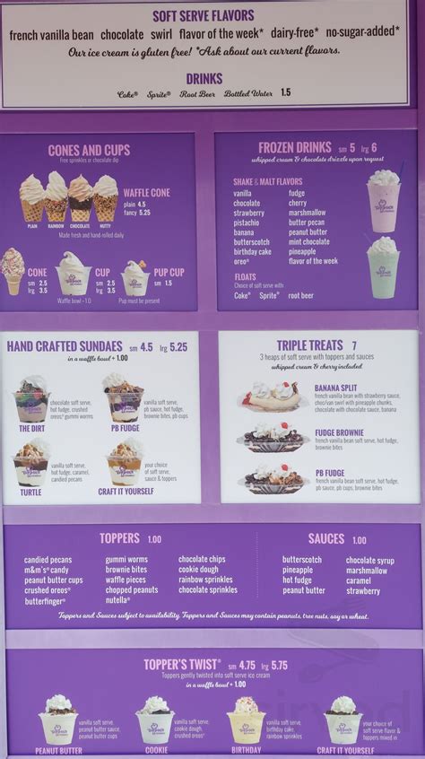 Topper's Creamery Apopka menu in Apopka, Florida, USA