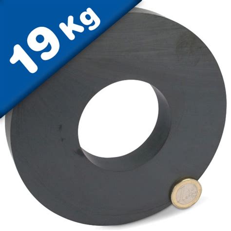 Ring Magnet Ø 140 X 63 X 17 Mm Ceramic Ferrite Y30 Holds 19kg