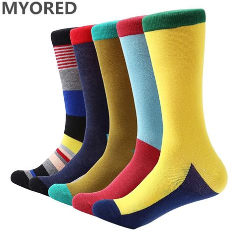 Buy Myored 5 Pairlot Men Cotton Socks Solid Colored