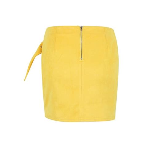women s casual bodycon high waist skirts short faux suede skirts with pocket yellow cm184z7qtug