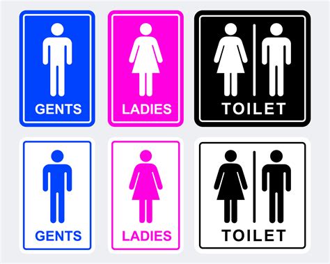 Toilet Sign Printable Public Signage Restroom Area Wc Simple Minimalist