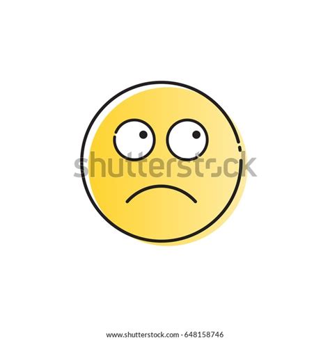 Yellow Cartoon Face Sad Negative People Vector De Stock Libre De
