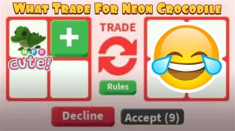 What People Trade For Neon Crocodile Roblox Adopt Me Youtube
