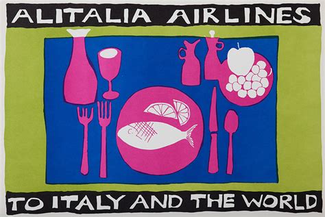 Alitalia Airlines To Italy And The World Original Travel Poster David
