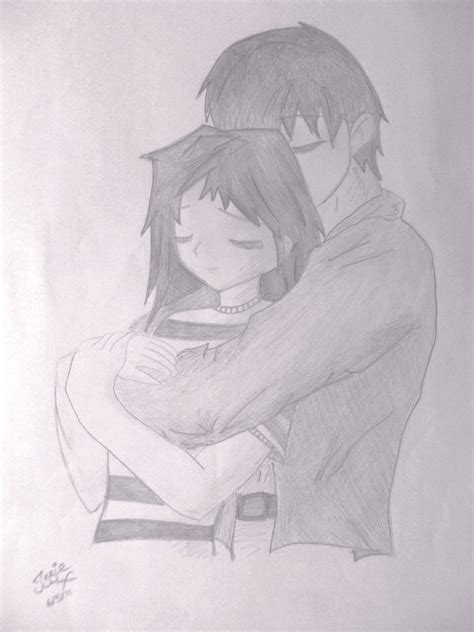 Romantic Hugging Anime Couples