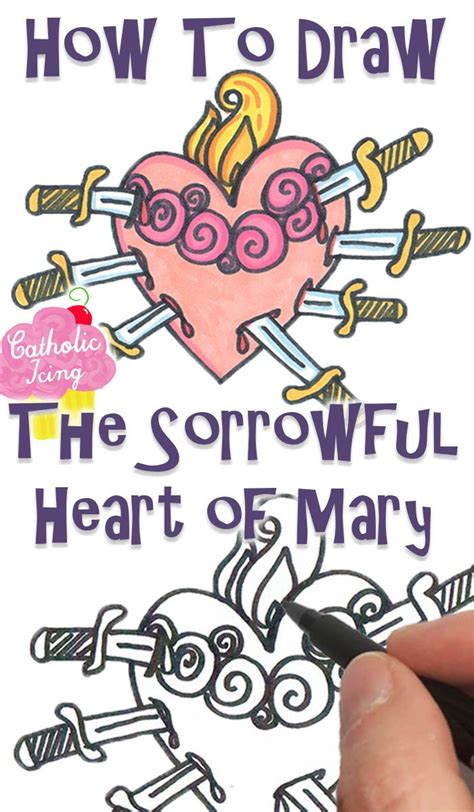 On the pages of how to draw for kids, you will find drawing lessons on almost any topic, be it animals, different characters from comics, cartoons, and games. How To Draw The Sorrowful Heart Of Mary in 2020 | 7 ...