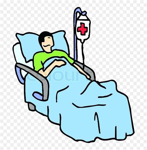 Sick Person In Hospital Bed Cartoon Clip Transparent Person In