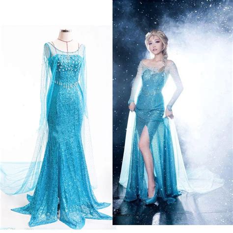 Styles Adult Princess Elsa Cosplay Costume Elsa Blue Dresses Halloween Costumes For Women Long