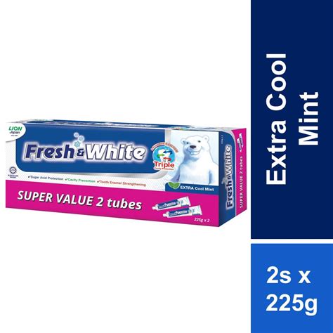 Fresh And White Toothpaste Extra Cool Mint Super Value Pack 225g X 2s