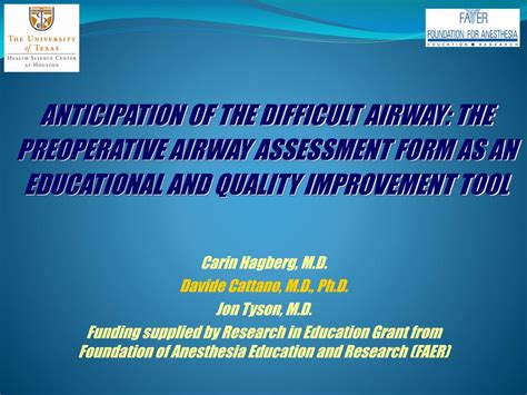 Ppt Anticipation Of The Difficult Airway The Preoperative Airway