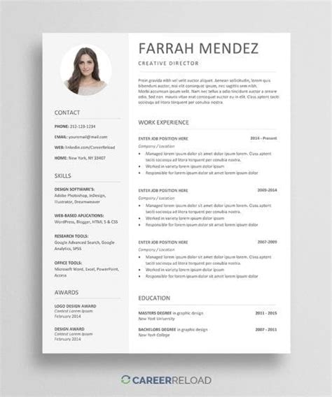 Resume Template With Monogram For Word Free Download
