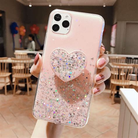 Lady Girl Heart Kickstand Glitter Case Cover For Iphone 11 Pro Max Xr 8