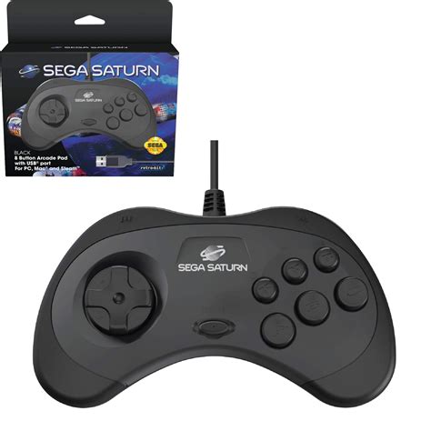 Buy Retro Bit Official Sega Saturn Usb Control Pad For Pc Mac Steam