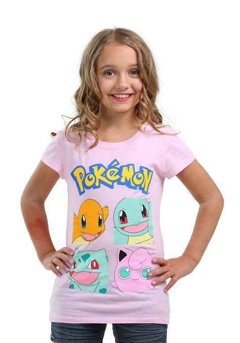 Pokemon Group Squares T-Shirt for Girls