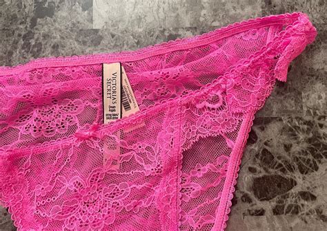 nwt victoria s secret dream angels pink floral ruffle lace string bikini panties ebay