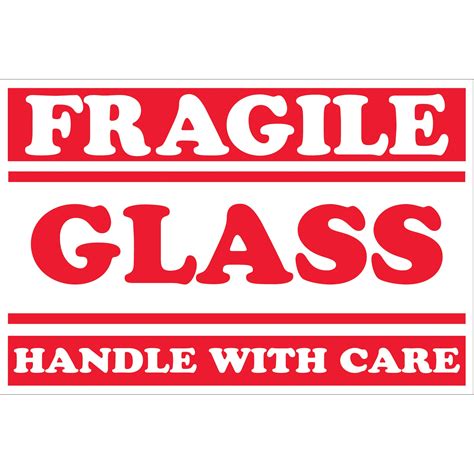 Buy Fragile Glass Handle With Care Labels Stickers 2 X 3 Red White 500 Labels Per