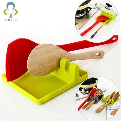 New Useful Spoon Pot Lid Shelf Cooking Storage Kitchen Decor Tool Stand