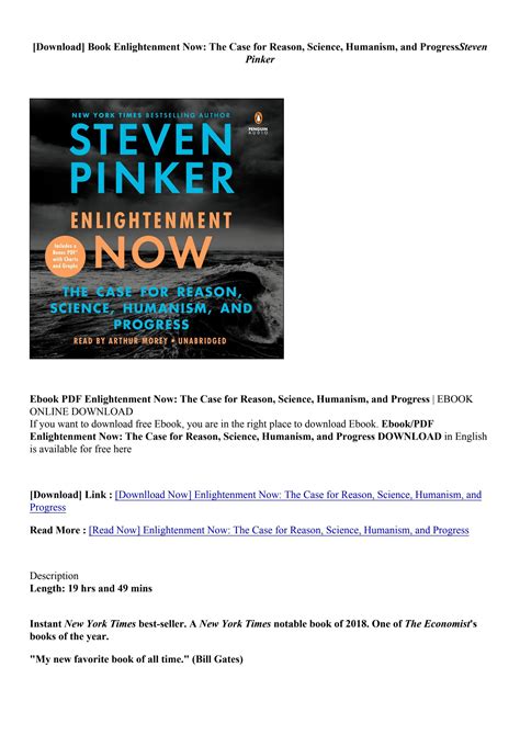 Download Enlightenment Now The Case For Reason Science Humanism