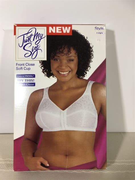 940x06 Just My Size 1107 Front Close Wirefree Bra 48c White For Sale
