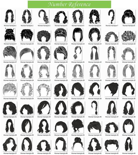 Women Hairstyle Clipart Pack Svg Ai Png Cdr Eps Dxf Lady Hair Etsy