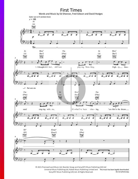 First Times Sheet Music Piano Voice Guitar Pdf Download Oktav