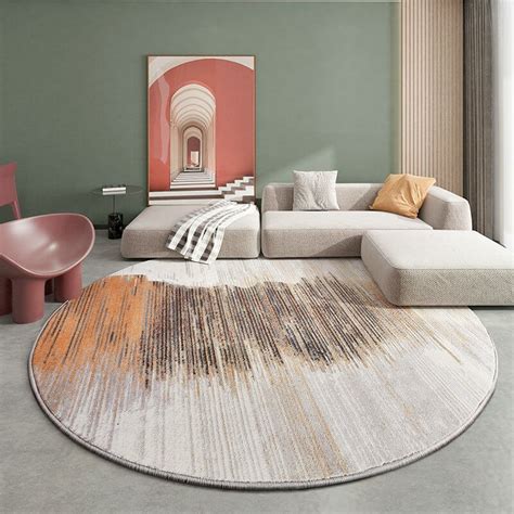 Modern Round Rugs Abstract Design Circle Carpet For Living Room