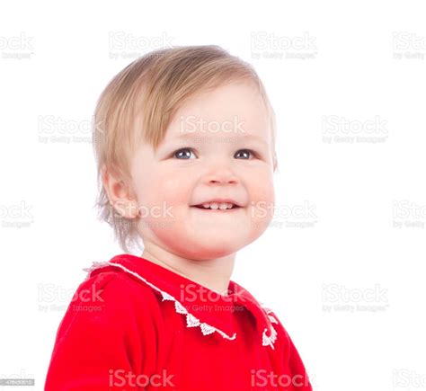 Close Up Portrait Of Little Smiling Child Stock Photo Download Image
