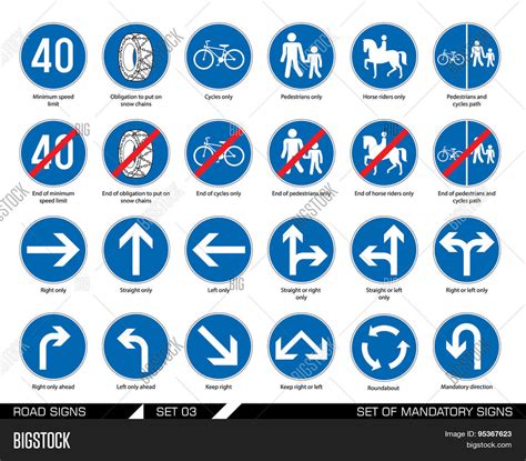 Set Road Signs Vector And Photo Free Trial Bigstock
