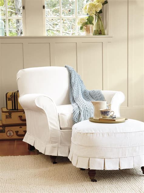 Pottery Barn Chair And Ottoman Slipcovers Best Home Design