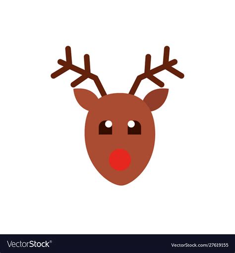 Happy Merry Christmas Reindeer Head Royalty Free Vector