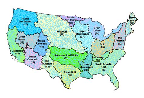 Figure 1 Major River Basins And 8 Digit Watersheds Hucs In The