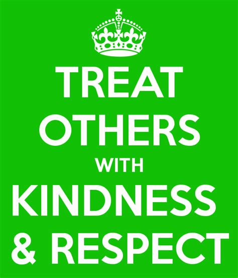 Treat Others With Kindness And Respect Be Mindful Of What You Say