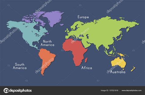 Continentes Do Mapa Do Mundo Ilustracao Stock Ilustracao De Planeta Images