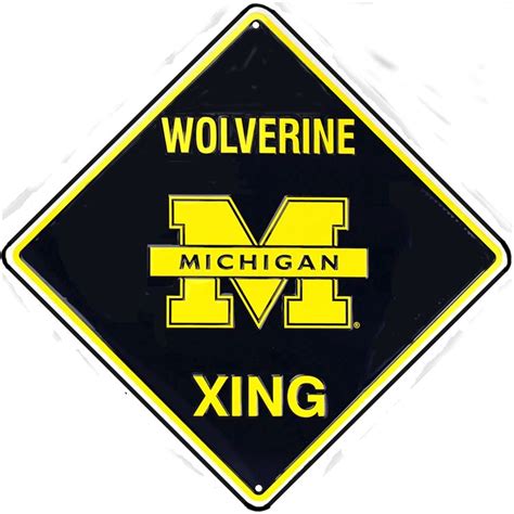 Univ Of Mi Wolverine Crossing Sign