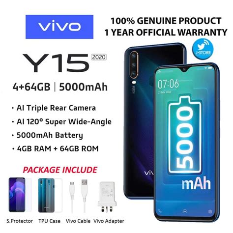 Vivo Y15 2020 4gb Ram 64gb Original Vivo Malaysia Shopee Malaysia