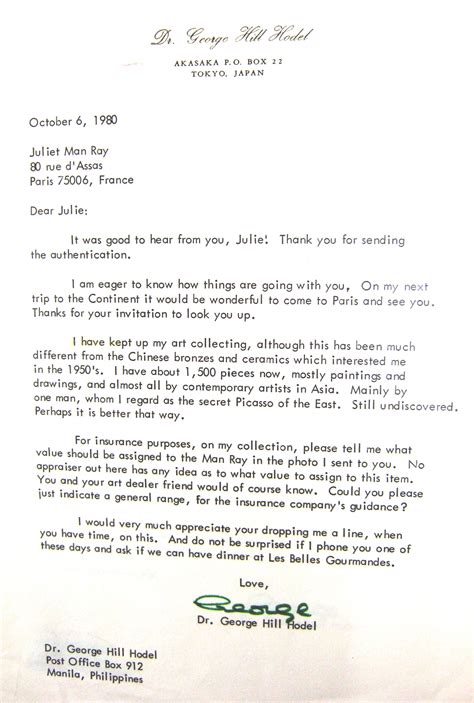 George Hodel And Juliet Man Ray Letters 1980s Correspondence And A