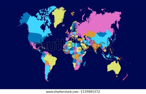 Color World Map Vector Stock Vector Royalty Free 1139885372