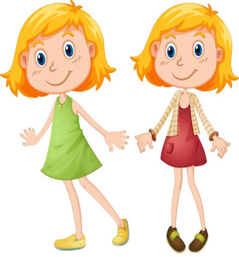 Best Twin Sisters Illustrations Royalty Free Vector