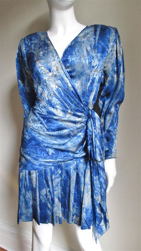 Emanuel Ungaro 1980s Wrap Silk Dress For Sale At 1stdibs 80s