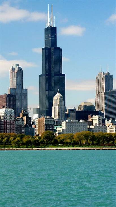 Chicago Skyline Wallpapers Winter Michigan Lake Vertical
