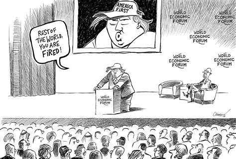 Trump At The World Economic Forum Globecartoon Political Cartoons