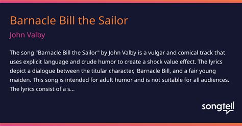 Meaning Of Barnacle Bill The Sailor By John Valby