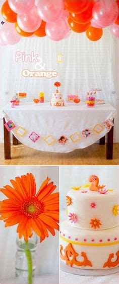1 Pink And Orange Dessert Table Kids Party Birthday Girls Party