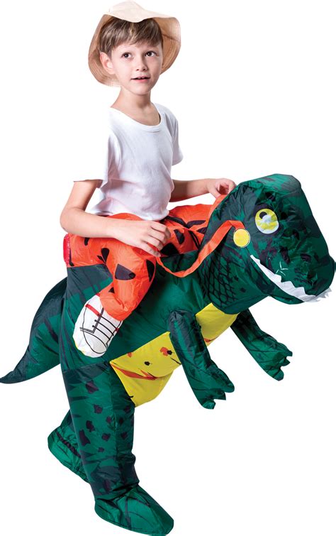 Inflatable Ride On Green T Rex Dinosaur Costume Child Halloween