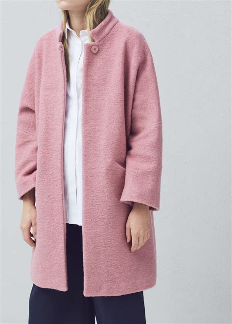Lyst Mango Oversize Wool Coat In Pink